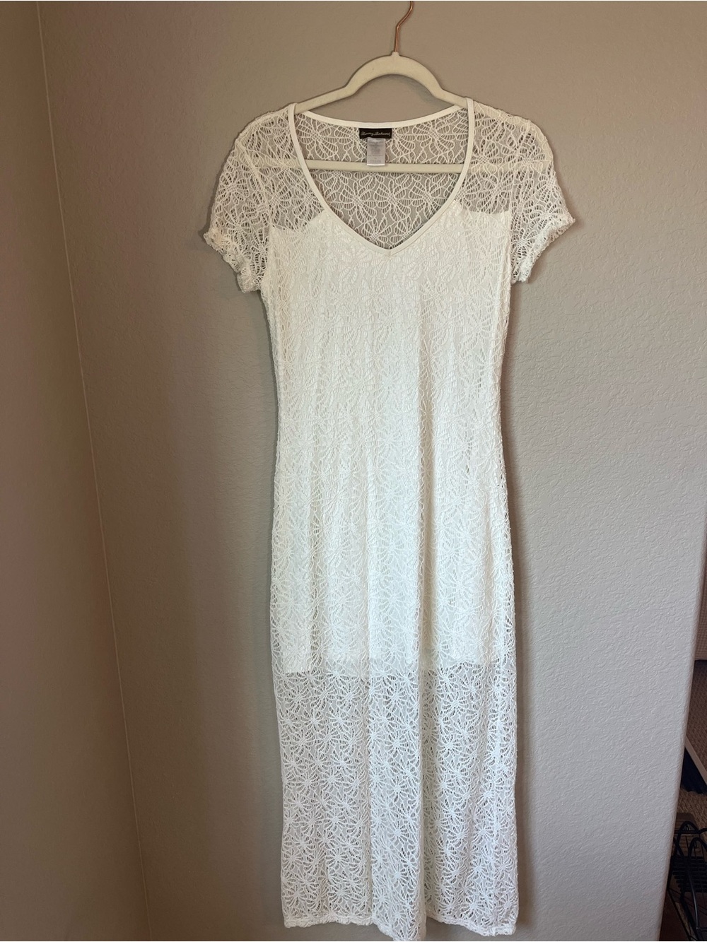 Tommy Bahama White Crochet Lace Maxi Dress Cover-Up Sz S/P